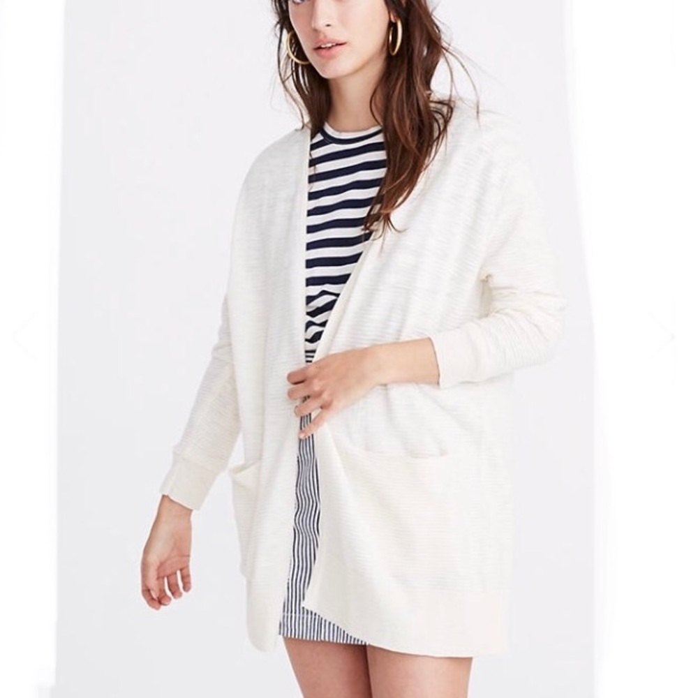 NWT! Madewell pearl white open front cardigan 2X